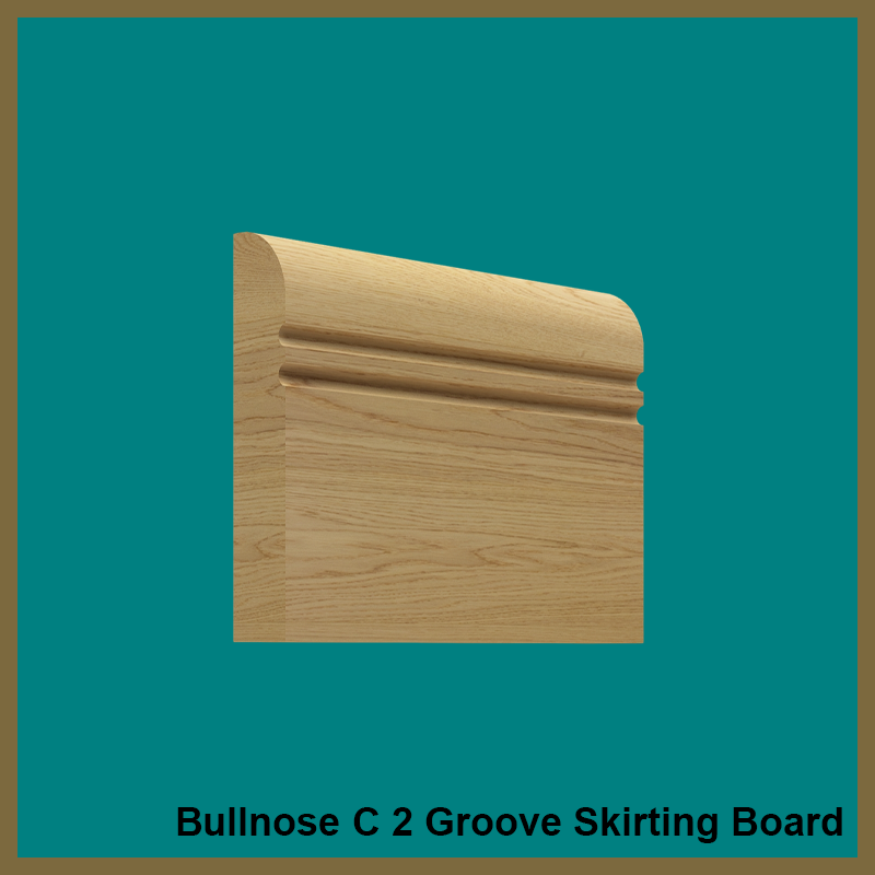 Bullnose C 2 Groove Oak Skirting Board