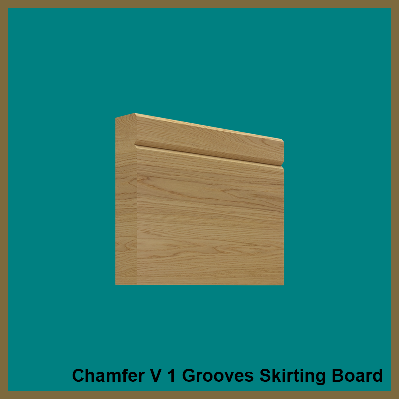 Chamfer V 1 Grooves Oak Skirting Board