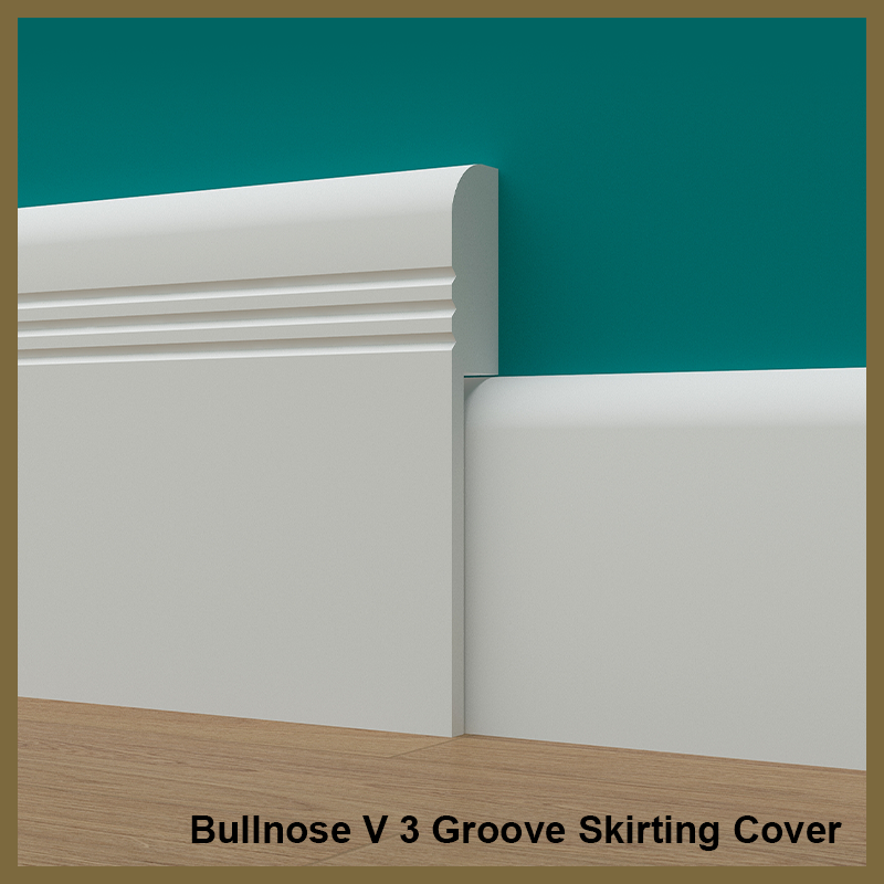 Bullnose V 3 Groove Skirting Board Cover