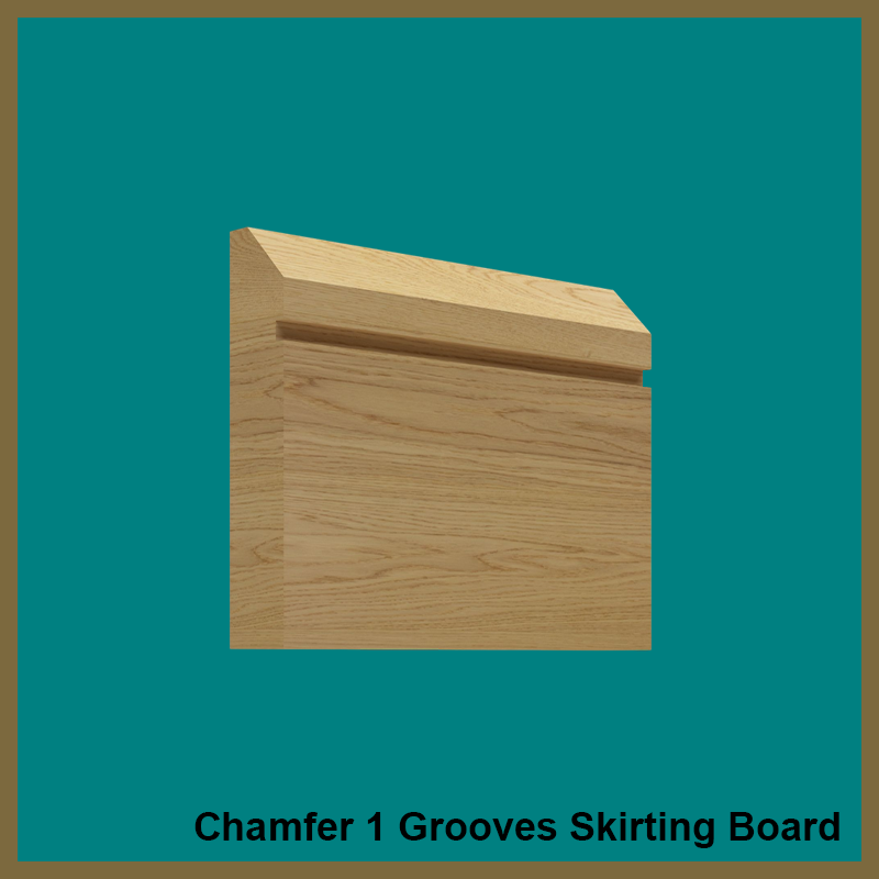 Chamfer 1 Grooves Oak Skirting Board