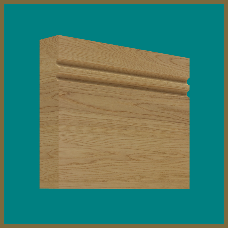 Square Edge C 2 Groove Oak Skirting Board