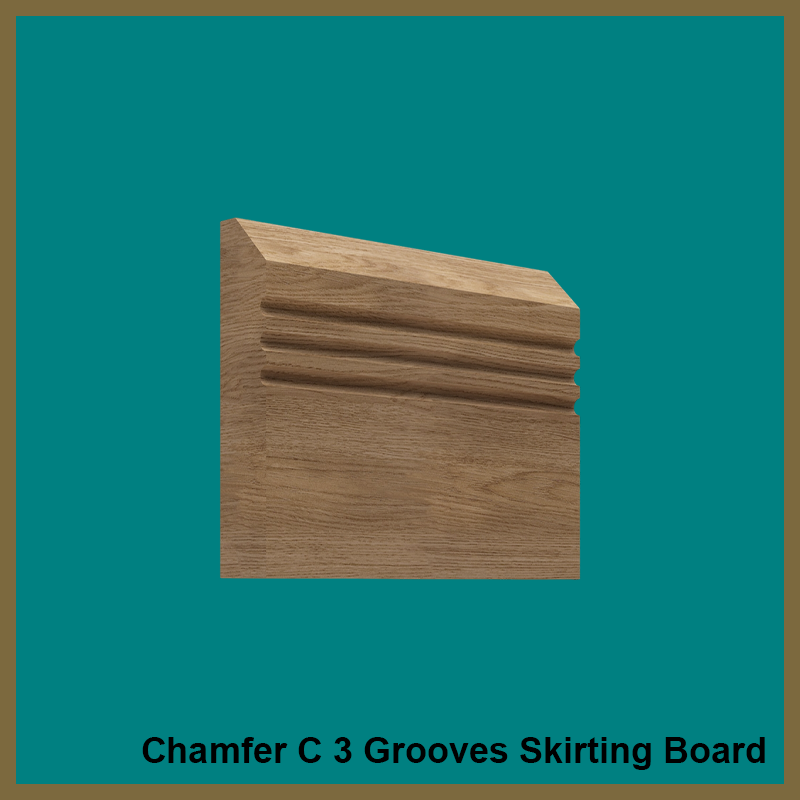 Chamfer C3 Grooves Walnut Skirting Board