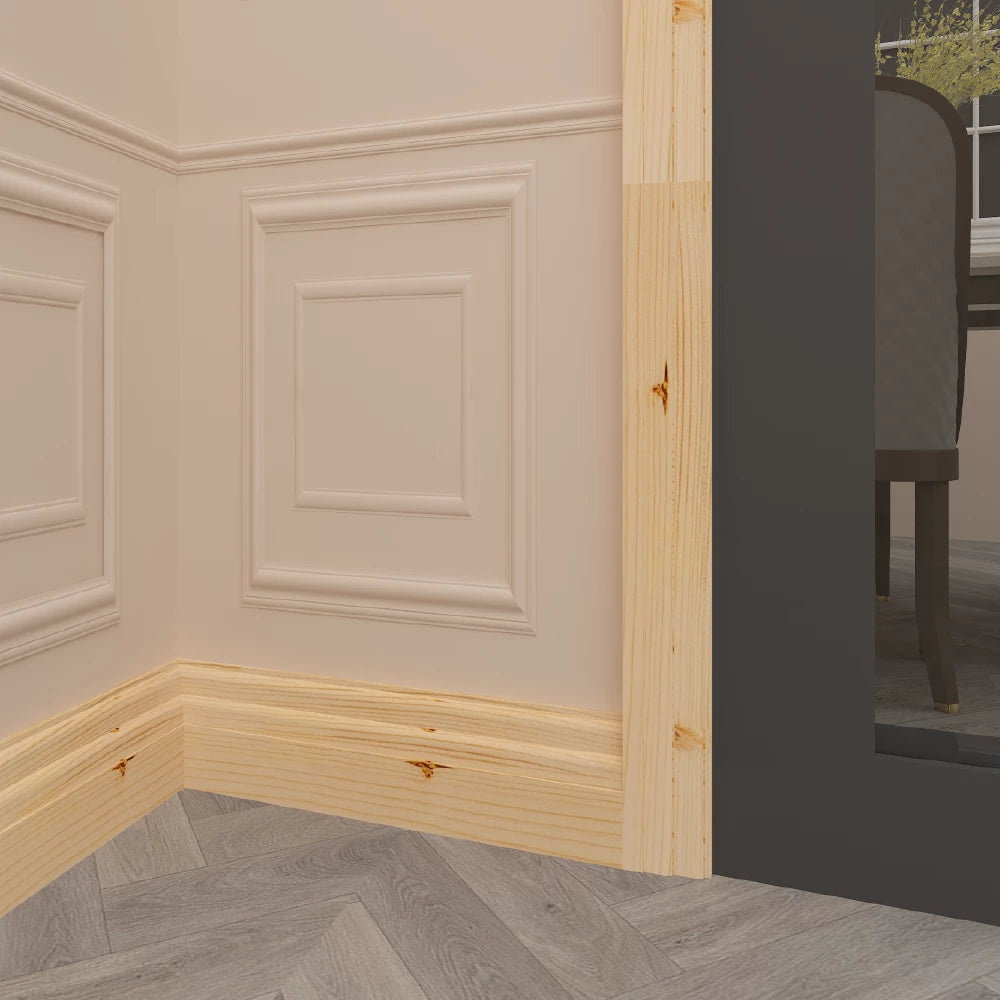 2 Stepped Pine Skirting Board