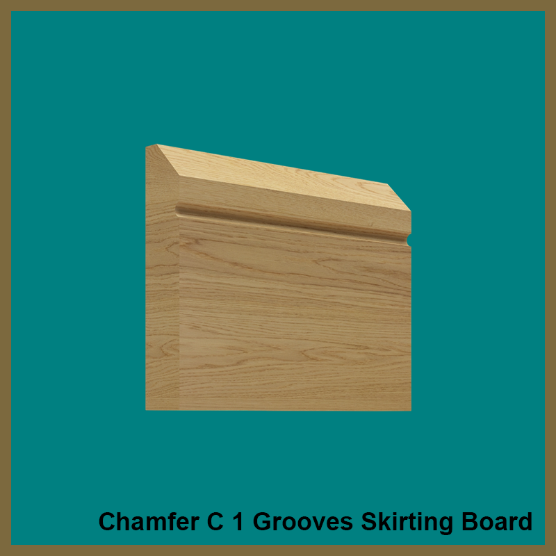 Chamfer C1 Grooves Oak Skirting Board