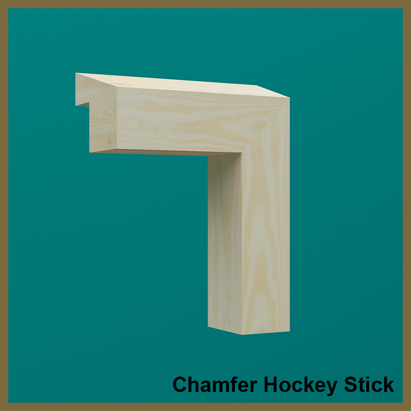 Chamfer Pine Hockey Stick