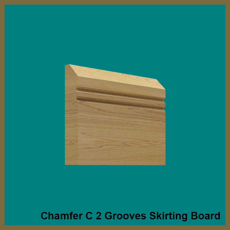 Chamfer C2 Grooves Oak Skirting Board