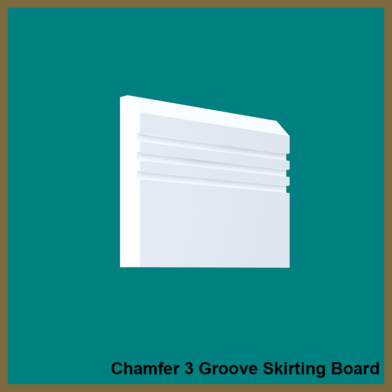 Chamfer 3 Groove  Skirting Board