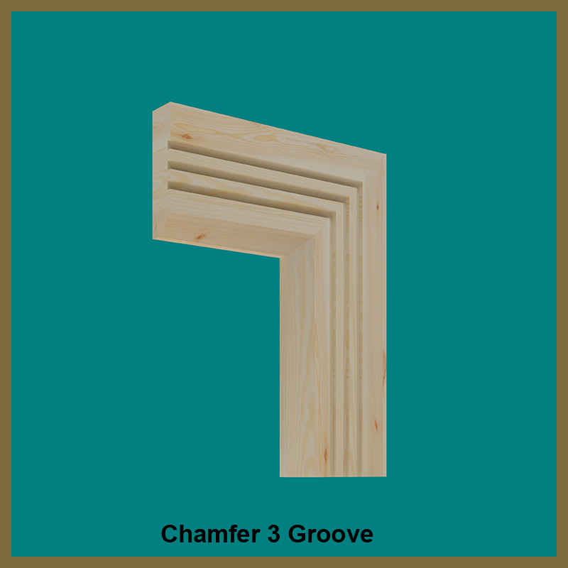 Chamfer 3 Square Grooves Pine Architrave