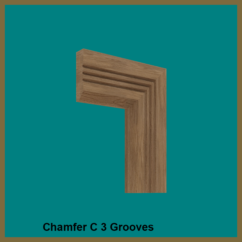 Chamfer C 3 Groove Walnut Architrave