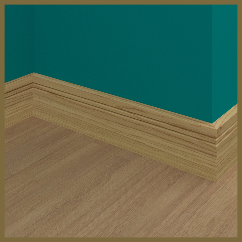 Bullnose V 2 Groove Oak Skirting Board