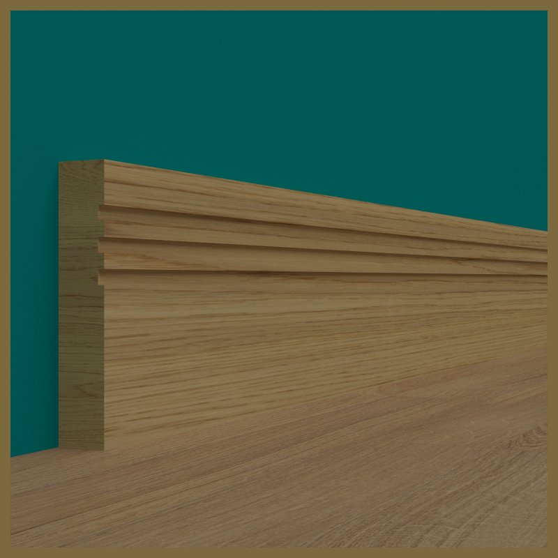 Square Edge Groove 3 Oak Skirting Board