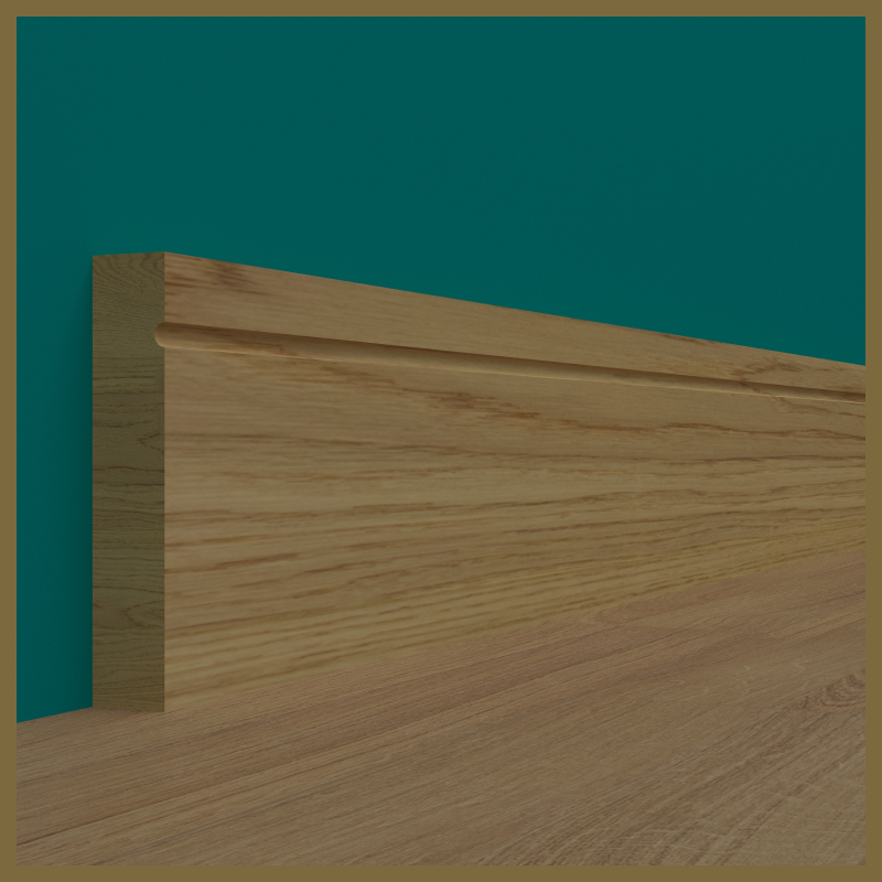 Square Edge C 1 Groove Oak Skirting Board