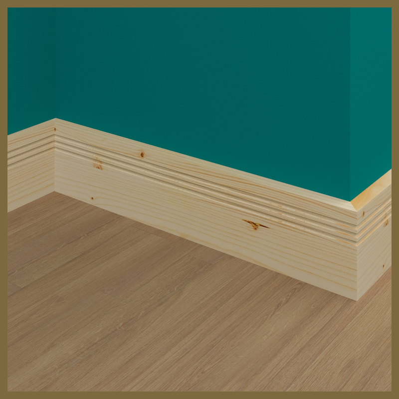 Square Edge C 3 Groove Pine Skirting Board