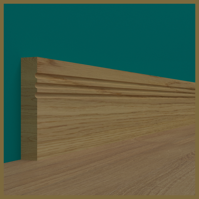 Square Edge C 3 Groove Oak Skirting Board