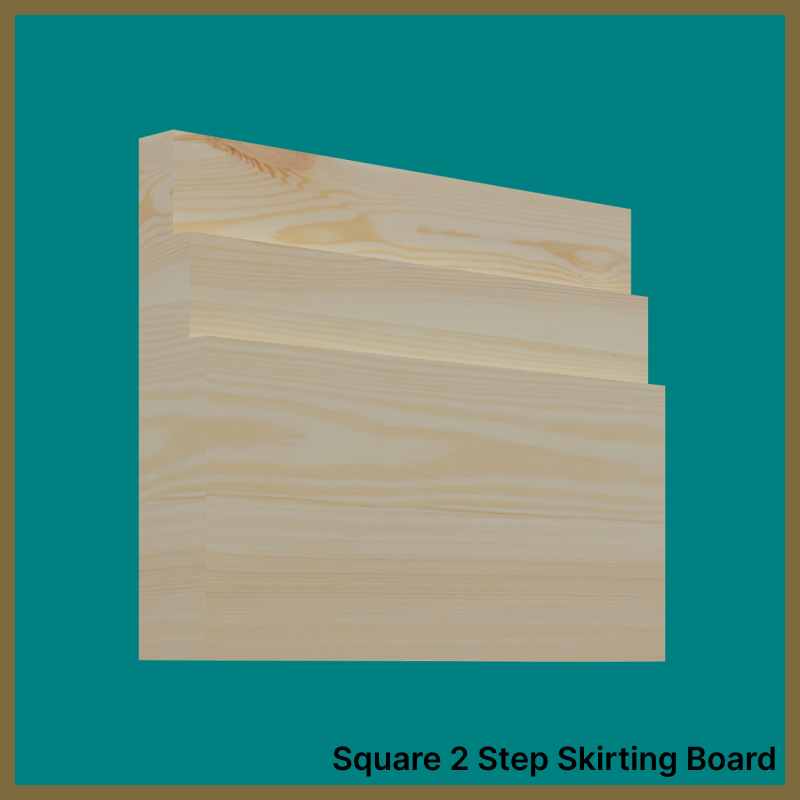Square 2 Step Pine Skirting Board