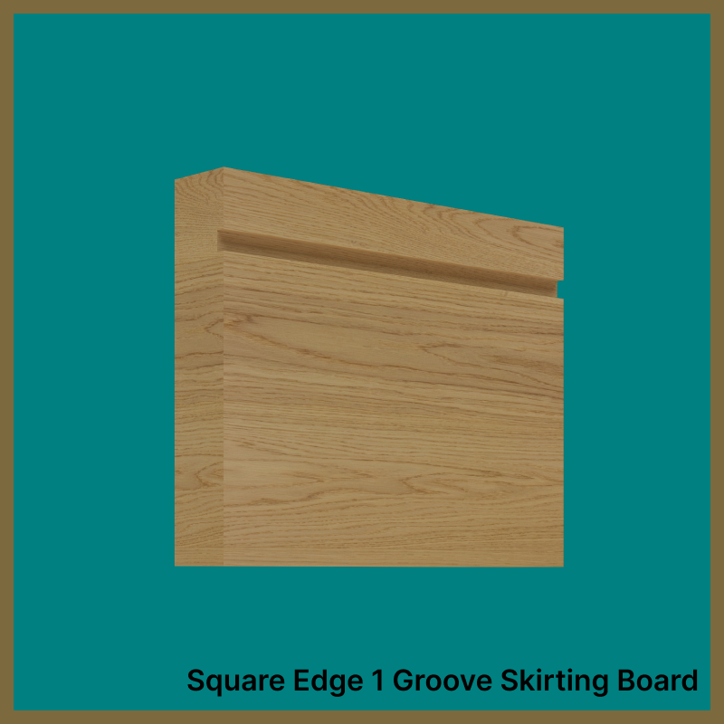 Square Edge Groove 1 Oak Skirting Board