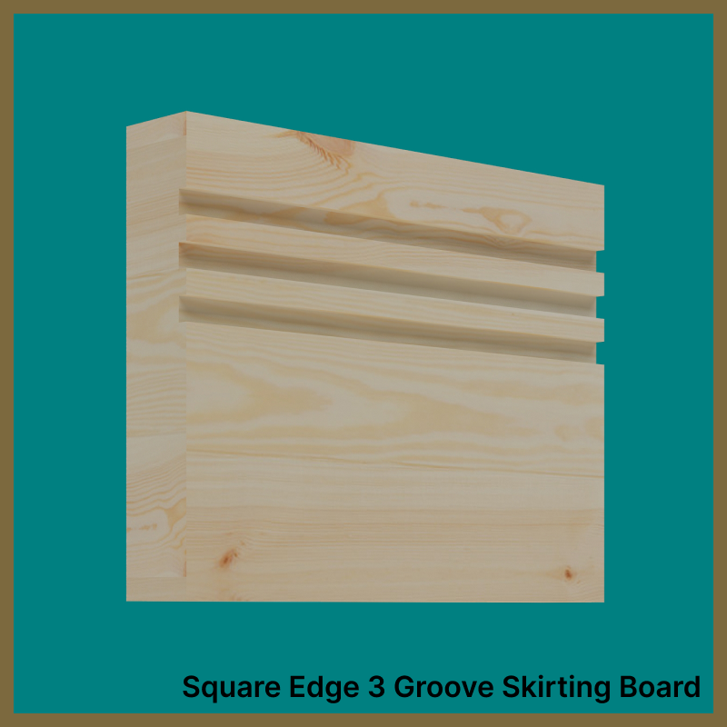 Square Edge Groove 3 Pine Skirting Board
