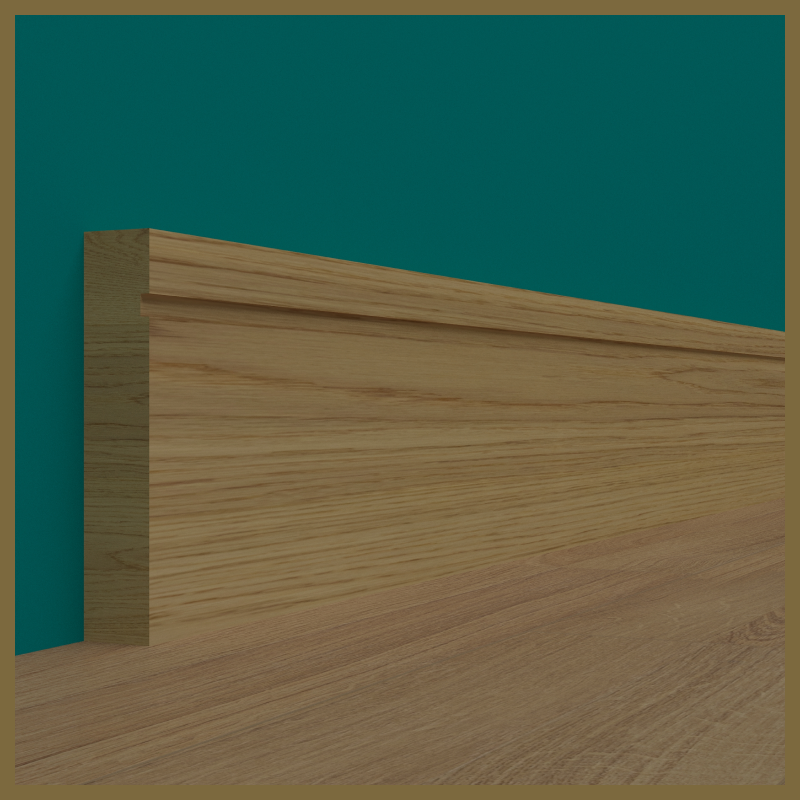 Square Edge Groove 1 Oak Skirting Board