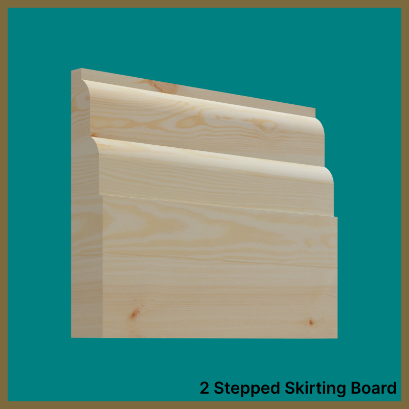 2 Stepped Pine Skirting Board