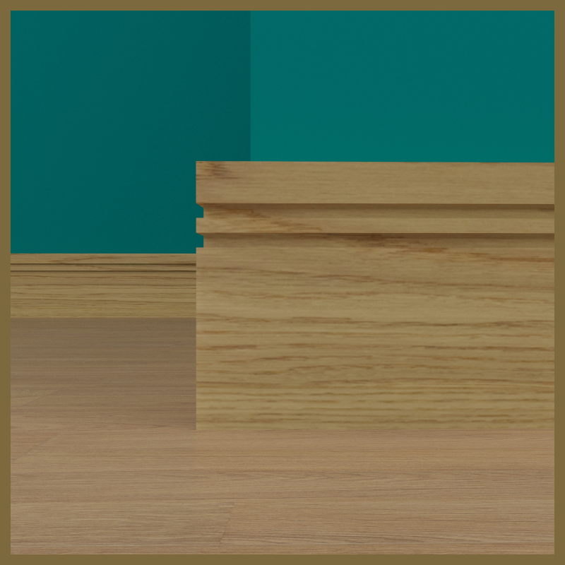 Square Edge Groove 2 Oak Skirting Board