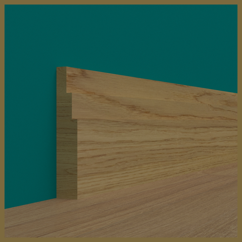 Square 2 Step Oak Skirting Board