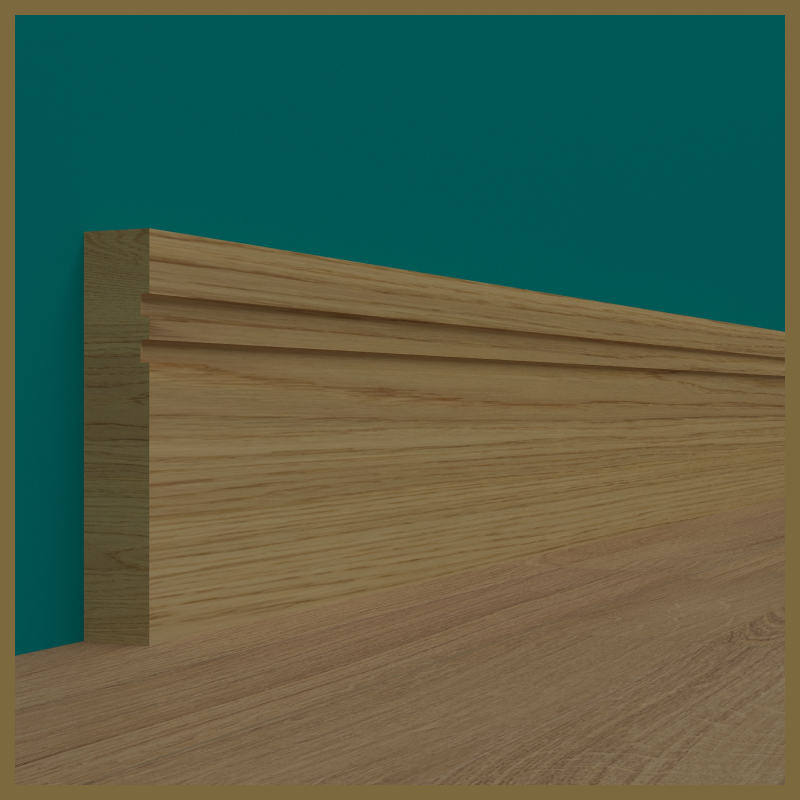 Square Edge Groove 2 Oak Skirting Board