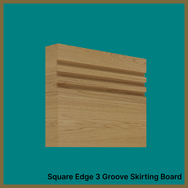 Square Edge Groove 3 Oak Skirting Board