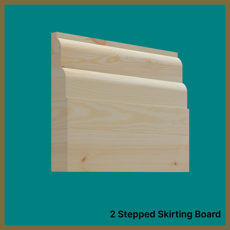 2 Stepped Pine Skirting Board