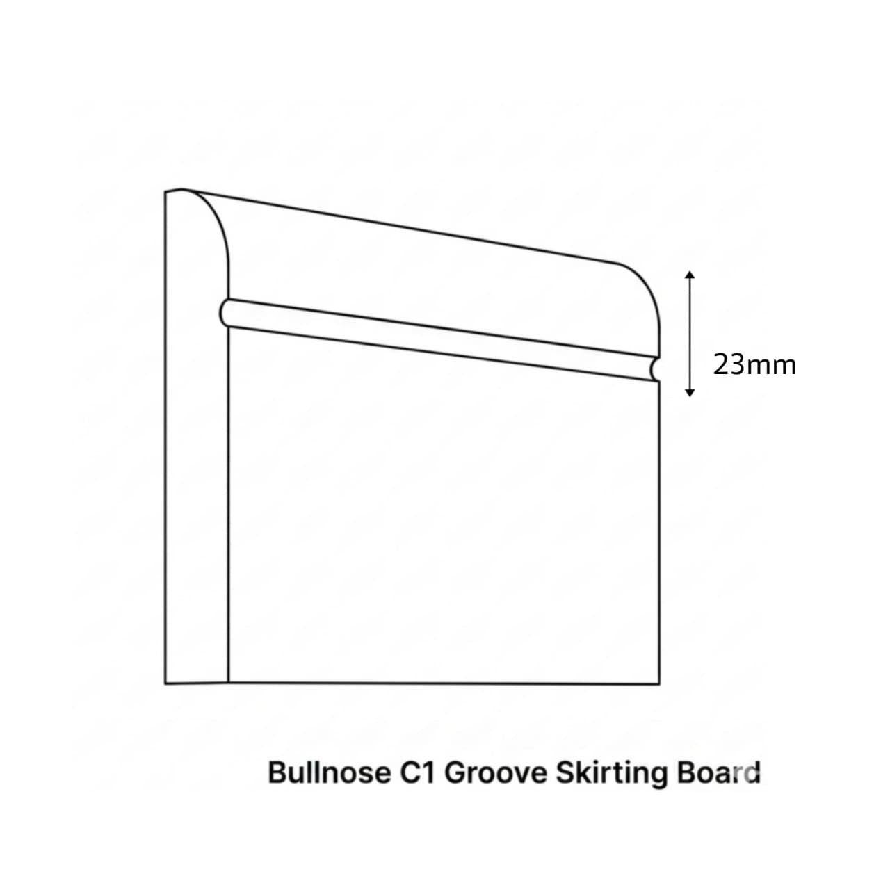Bullnose C 1 Groove MDF Skirting Board